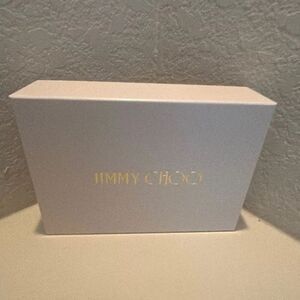 Jimmy Choo Medium Gift Box White Gold Logo Luxury Storage Home Decor Display